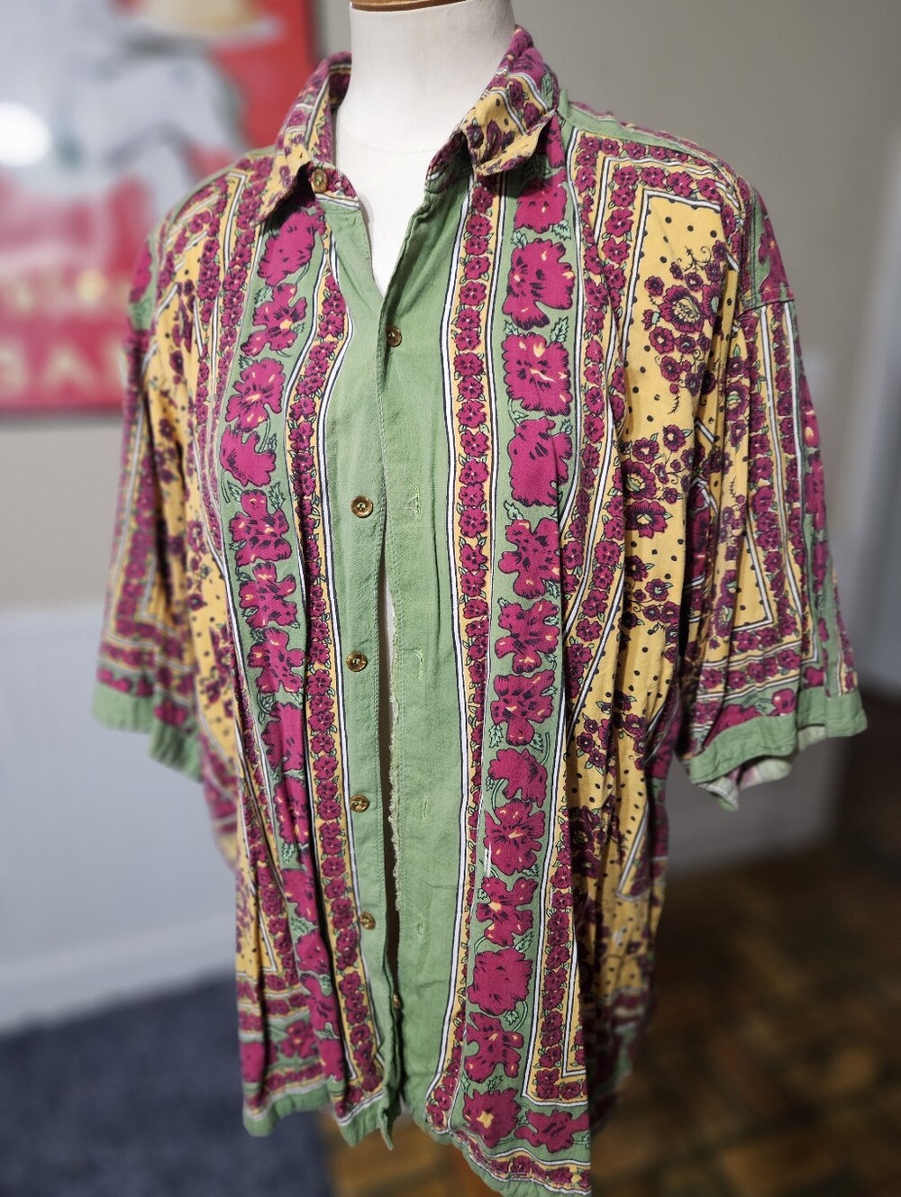 Vtg 80s Substudio Boho Shirt Large